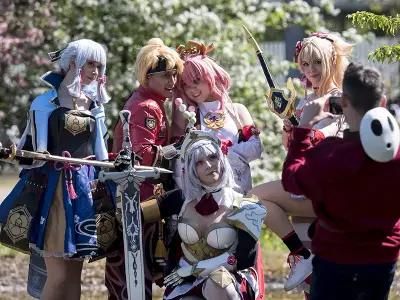 Bild einer Cosplaygruppe auf der Leipziger Buchmesse